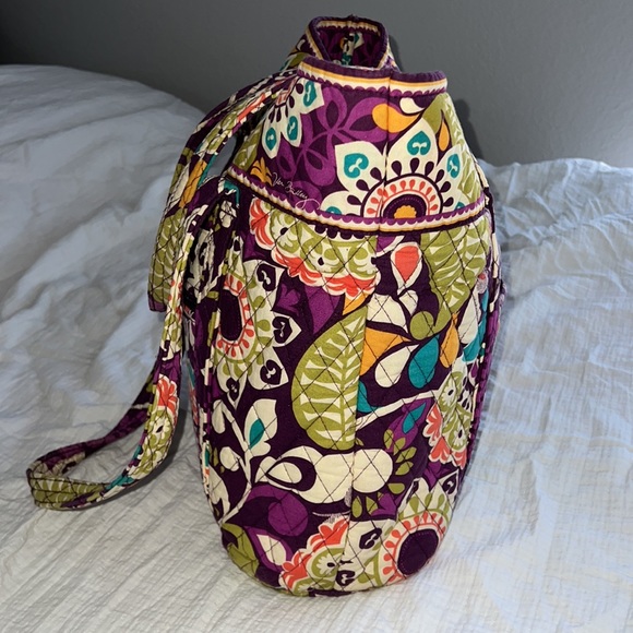 Vera Bradley "Plum Crazy" quilted with togle large tote - Picture 2 of 5